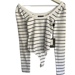 NWT Brunette The Label Square Neck Top | S | Black and White